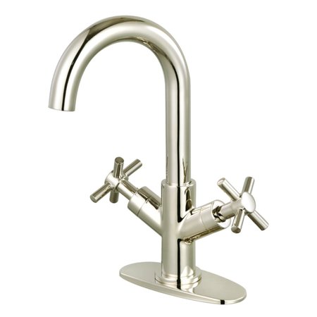 KINGSTON BRASS TwoHandle Bathroom Faucet with Push PopUp, Polished Nickel LS845JXPN